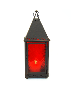 38CM SQ Morocco Latern- Red