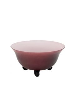 25cm glass bowl - matt burgund