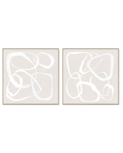 82x82CM 2/set Framed Canvas-Soft light