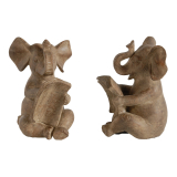 10.92 X 10.16 X 15.24cm S/2 Elephant Bookends
