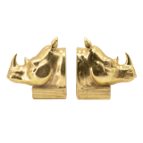 S/2 Bronze Rhino Bookends
