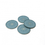 4/Set 10CM Blue Medit Coaster