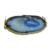 Luxe lake blue marble tray