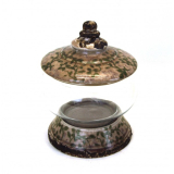 24CM Flat Floral Glass Jar