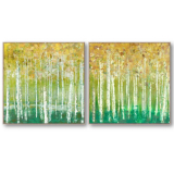 S/2 84CM Abstrct Forest Canvas