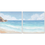 S/2 84CM FramdCanvas BeachDay