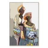 120x80CM Framed Canvas Market Ladies 