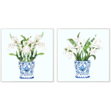 S/2 82x82CM China VaseFramed