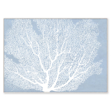 140x100CM White Fern on Blue F