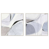 S/2 82x82cm GreyTrace Abstract