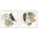 S/2 82x82cm CanvasGoldAbstract