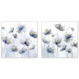 S/2 80CM SQ Canvas Frm WhtJasm