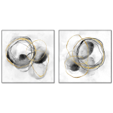 S/2 80CM Circles Framed Canvas