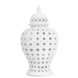 61CM White Hampton Lace Jar