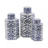 Tan Blue/W25CM Hexagon Jar - M