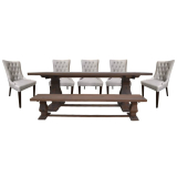 7PC Athena Dining set- Hard wood Walnut /bie
