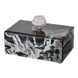 "Black Marbled Jewelry Case, M