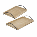 S/2 Decorative Wood Tray