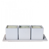 Set/3 SQ candle  - Matt Blue