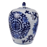 Meera BluenWhite Lidded Jar