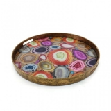 46CM Warm Marble Round Tray