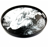 46CM Dark Marble Round Tray