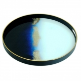 Luxe lake blue marble tray46CM