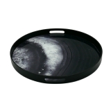 Black Marble 46CM Round Tray