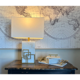 Hugo White Marble Lamp&Shade