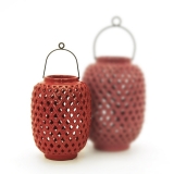 24CM Red Ceramic Lantern