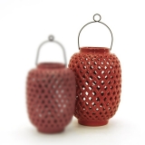 28CM Red Ceramic Lantern