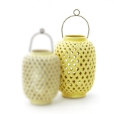 28CM Yellow Ceramic Lantern