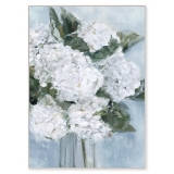 140x100CM White Flowers on Gre