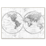 100x140CM World Map Framed Can