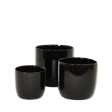 3/Set Round Pot-Black