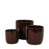 3/Set Round Pot-Chocolate