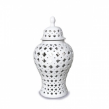 32CM White Hampton Lace Jar