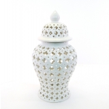 60CM White Hampton Lace Jar