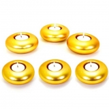 Set of 6 Golden tealight/H