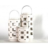 Flora White 33CM Candel holder