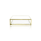 31CM antique brass glass box