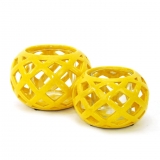 9CM Lace Candle Holder-Yellow