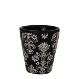 19CM round Pot-Black silver